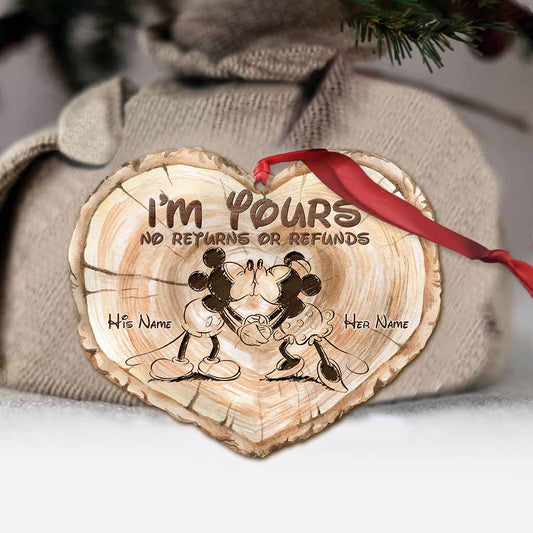 I'm Yours No Returns Or Refunds - Personalized Christmas Mouse Ornament (Printed On Both Sides)