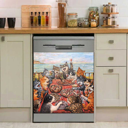 Purrfect Feast - Cat Dishwasher Cover