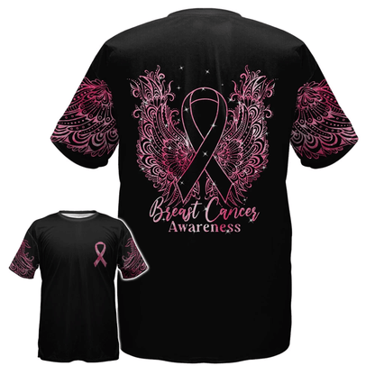 Mandala Breast Cancer Wings - Breast Cancer Awareness All Over T-shirt and Hoodie 0822