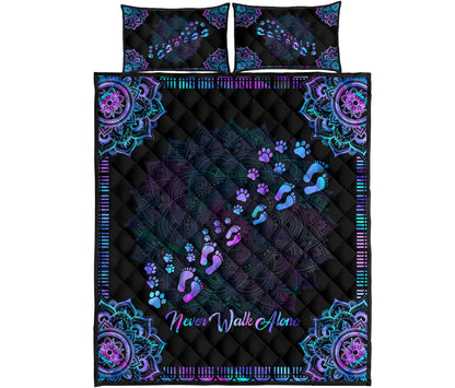 Never Walk Alone Dog Quilt Set 0622