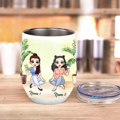 Besties We Don't Get Drunk - Personalized Wine Tumbler