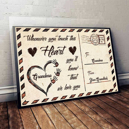 Whenever You Touch This Heart - Personalized Mother's Day Grandma Poster