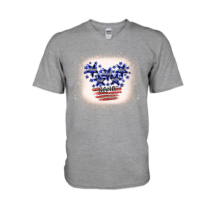 Stars And Stripes Nana - Personalized Independence Day Grandma T-shirt and Hoodie