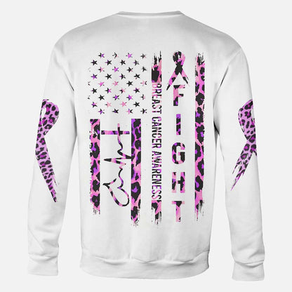 Breast Cancer Leopard Flag Breast Cancer Awareness All Over T-shirt and Hoodie
