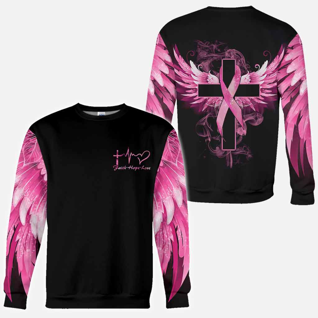 Breast Cancer True Cross Wings Breast Cancer Awareness All Over T-shirt and Hoodie