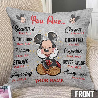 You Are Beautiful - Personalized Mouse Throw Pillow