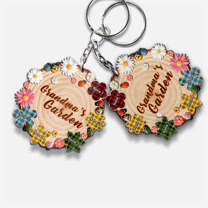Grandma's Garden - Personalized Keychain (Printed On Both Sides)