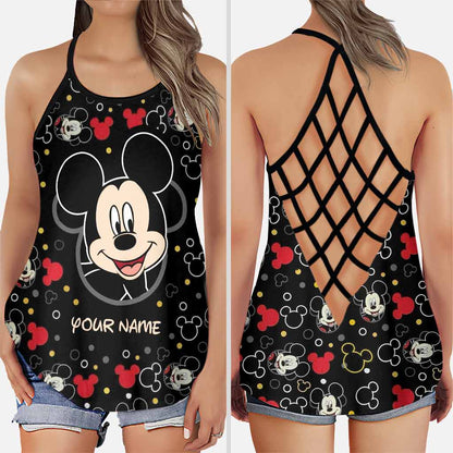 Lovely Mouse Ears - Personalized Mouse Cross Tank Top
