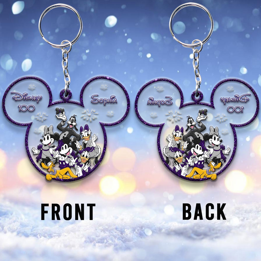 Magical 100th - Personalized Mouse Transparent Keychain