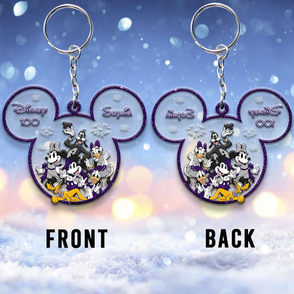 Magical 100th - Personalized Mouse Transparent Keychain