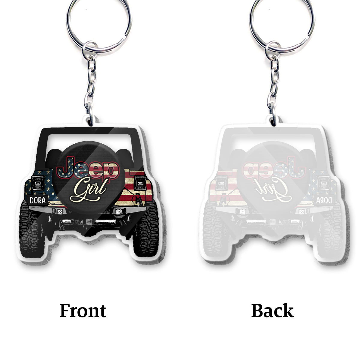Driving Girl - Personalized Car Transparent Keychain