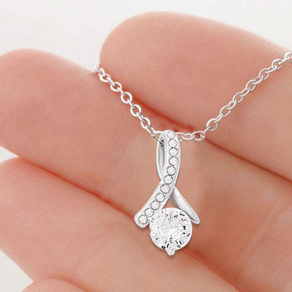 First Time New Grandma Promoted To Grandma Pregnancy Reveal Gift - Grandma Petite Ribbon Necklace 0921