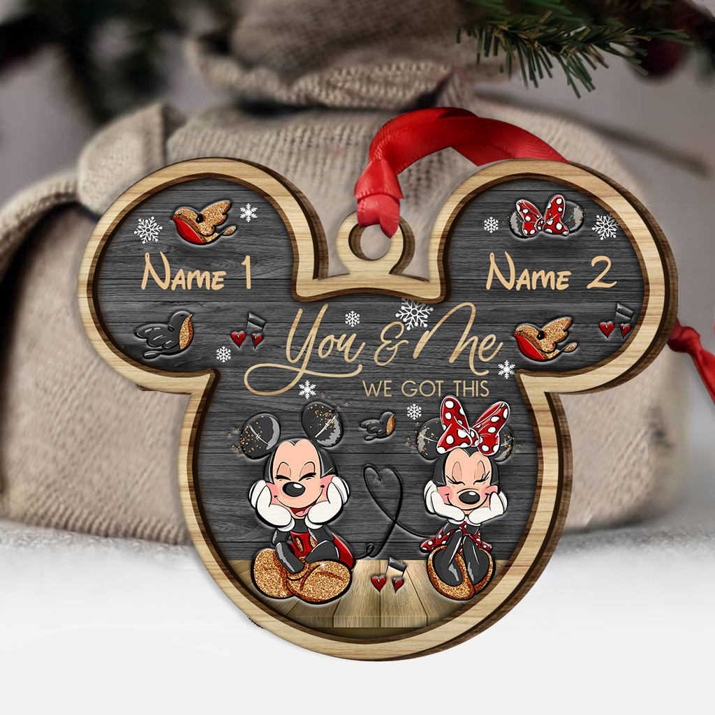 You And Me We Got This - Personalized Christmas Mouse Layered Wood Ornament