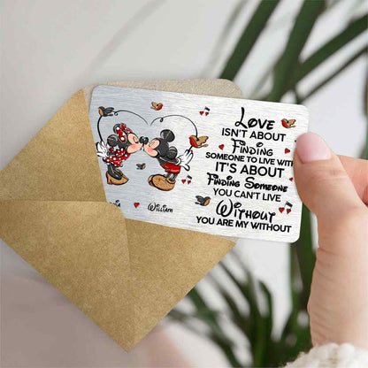 You Are My Without - Personalized Couple Mouse Wallet Insert Card