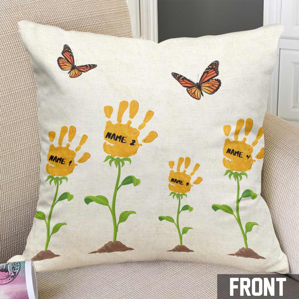 We Are Growing Like Flowers - Personalized Mother's Day Grandma Throw Pillow