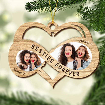 Besties Forever - Personalized Christmas Ornament (Printed On Both Sides)