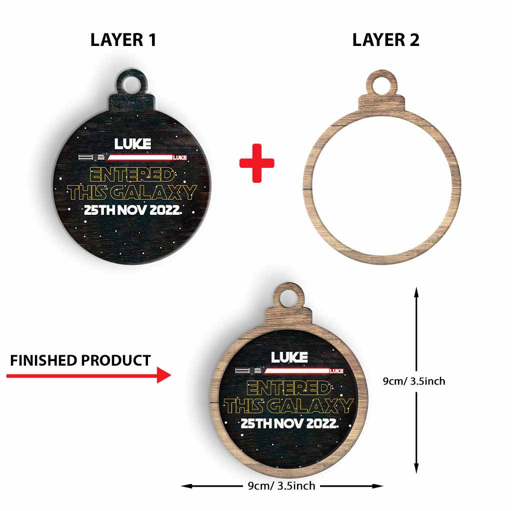 Entered This Galaxy - Personalized Christmas The Force Layered Wood Ornament