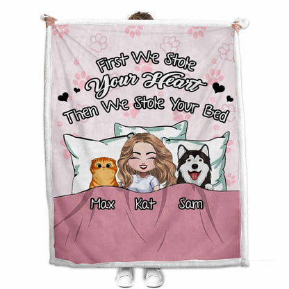 First We Stole Your Heart - Personalized Dog Blanket