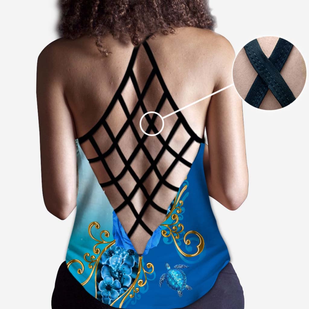 Salty Lil' Beach - Personalized Turtle Cross Tank Top