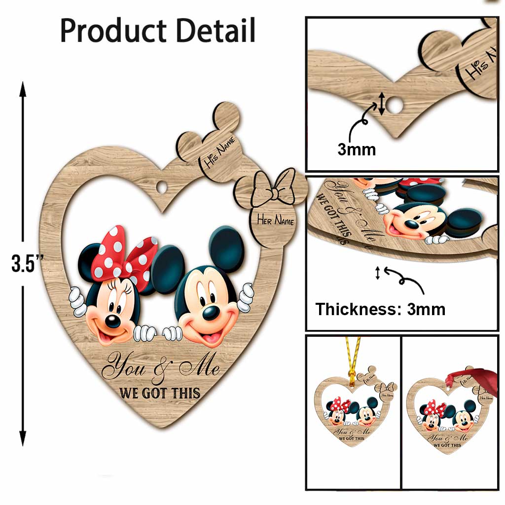 You & Me - Personalized Christmas Mouse Ornament (Printed On Both Sides)