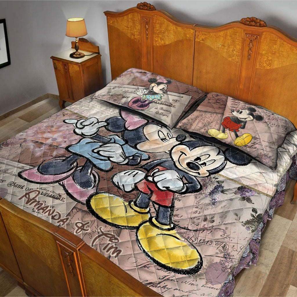 I Am Yours - Personalized Couple Mouse Quilt Set