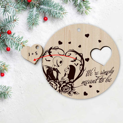 We're Simply Meant To Be - Personalized Christmas Nightmare Wooden Card Pop Out Ornament
