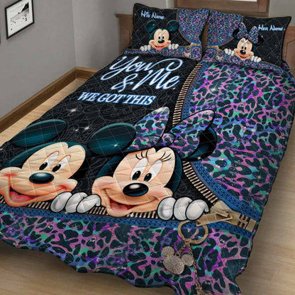 You & Me We Got This - Personalized Couple Mouse Quilt Set