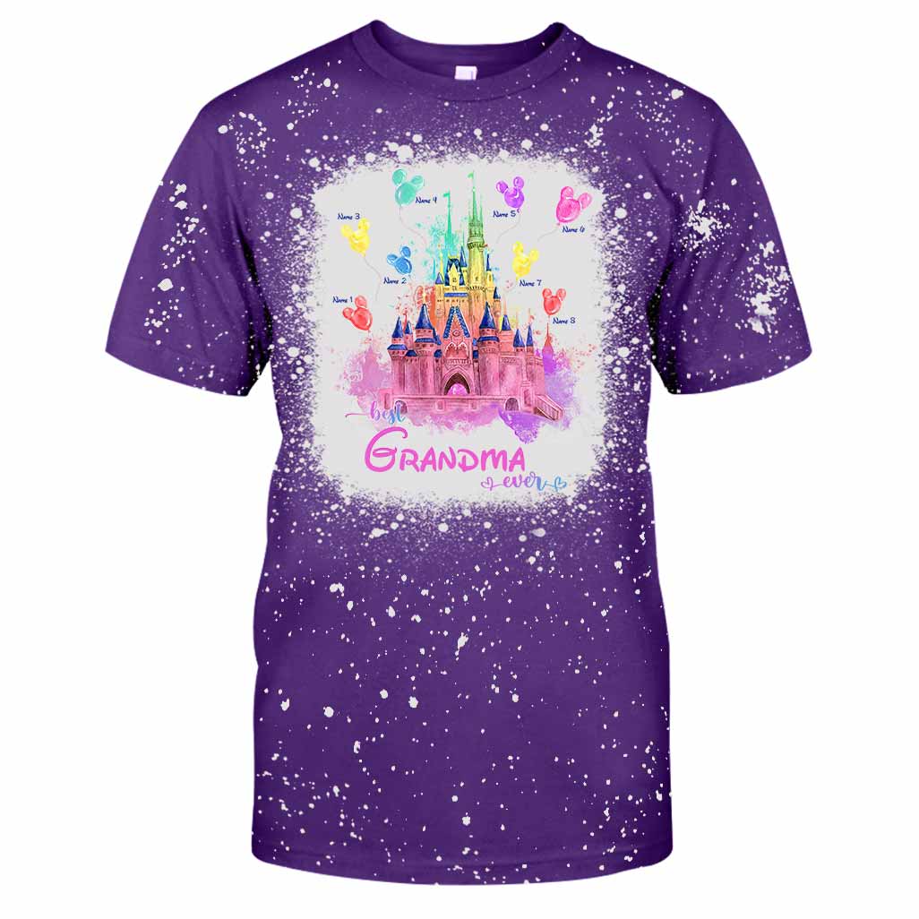 Best Grandma Ever - Personalized Mother's Day Mouse Handmade Bleached Shirts