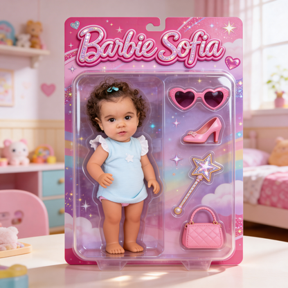 Pretty Doll-style, Gift for Girl - Personalized Kid Custom Shaped Acrylic Plaque