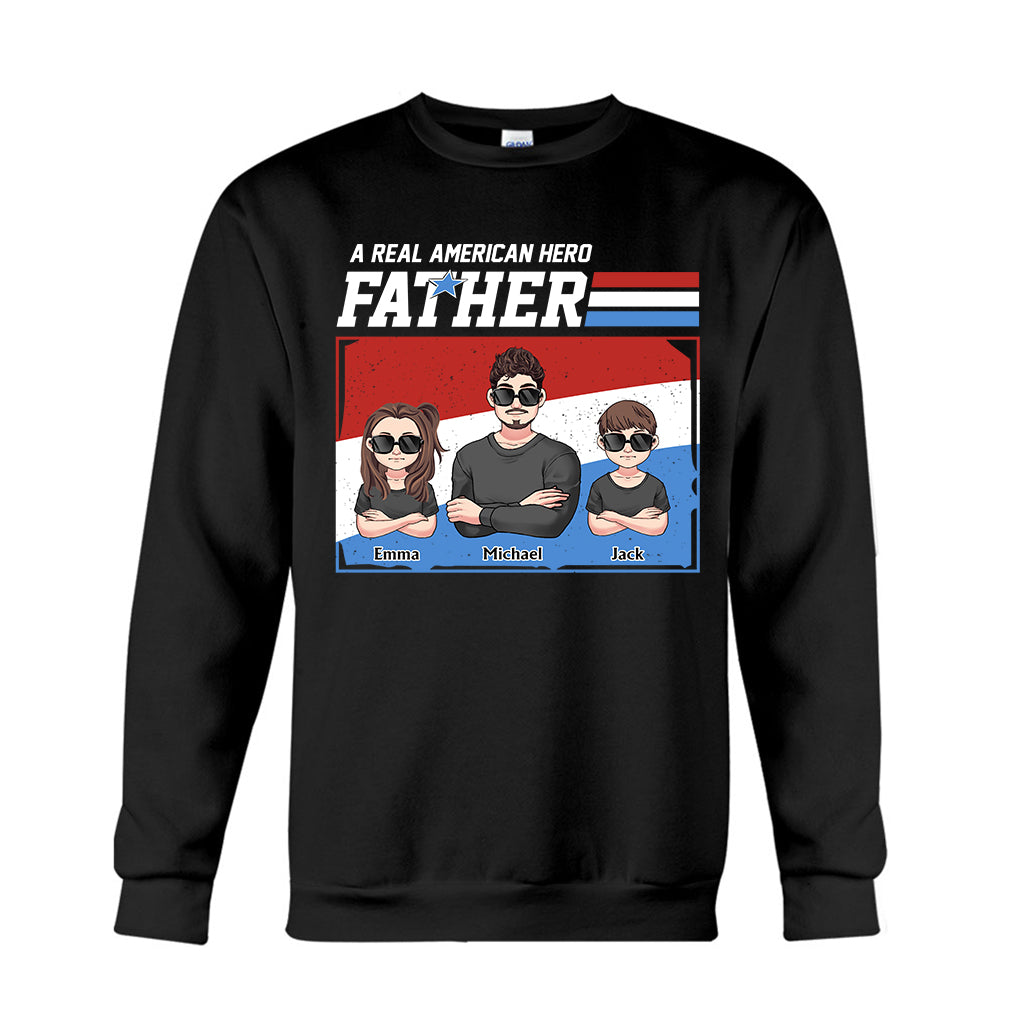 American Hero Dad - Personalized Father T-shirt And Hoodie