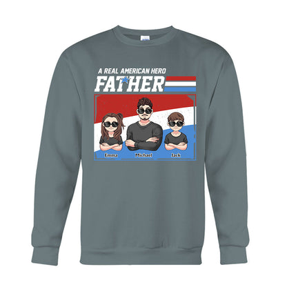 American Hero Dad - Personalized Father T-shirt And Hoodie