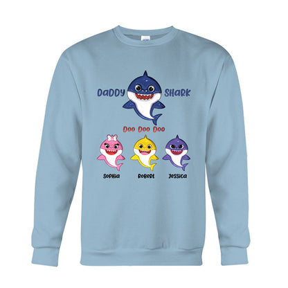 Shark Family, Father's Day Funny Gift - Personalized Father T-shirt And Hoodie