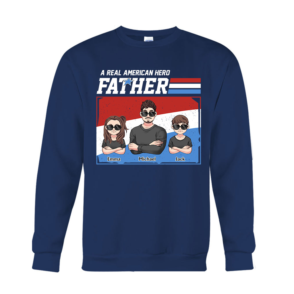 American Hero Dad - Personalized Father T-shirt And Hoodie