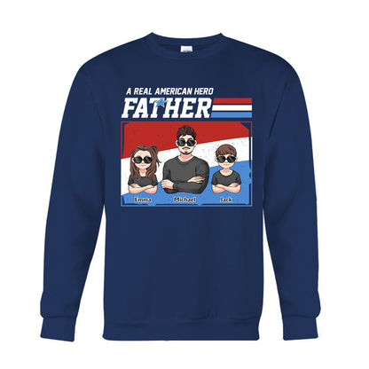 American Hero Dad - Personalized Father T-shirt And Hoodie
