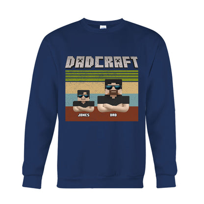 Dadcraft, Father's Day Gift For Game Dad - Personalized Block World T-shirt And Hoodie