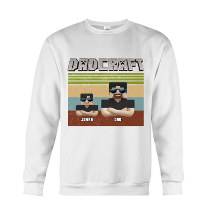 Dadcraft, Father's Day Gift For Game Dad - Personalized Block World T-shirt And Hoodie