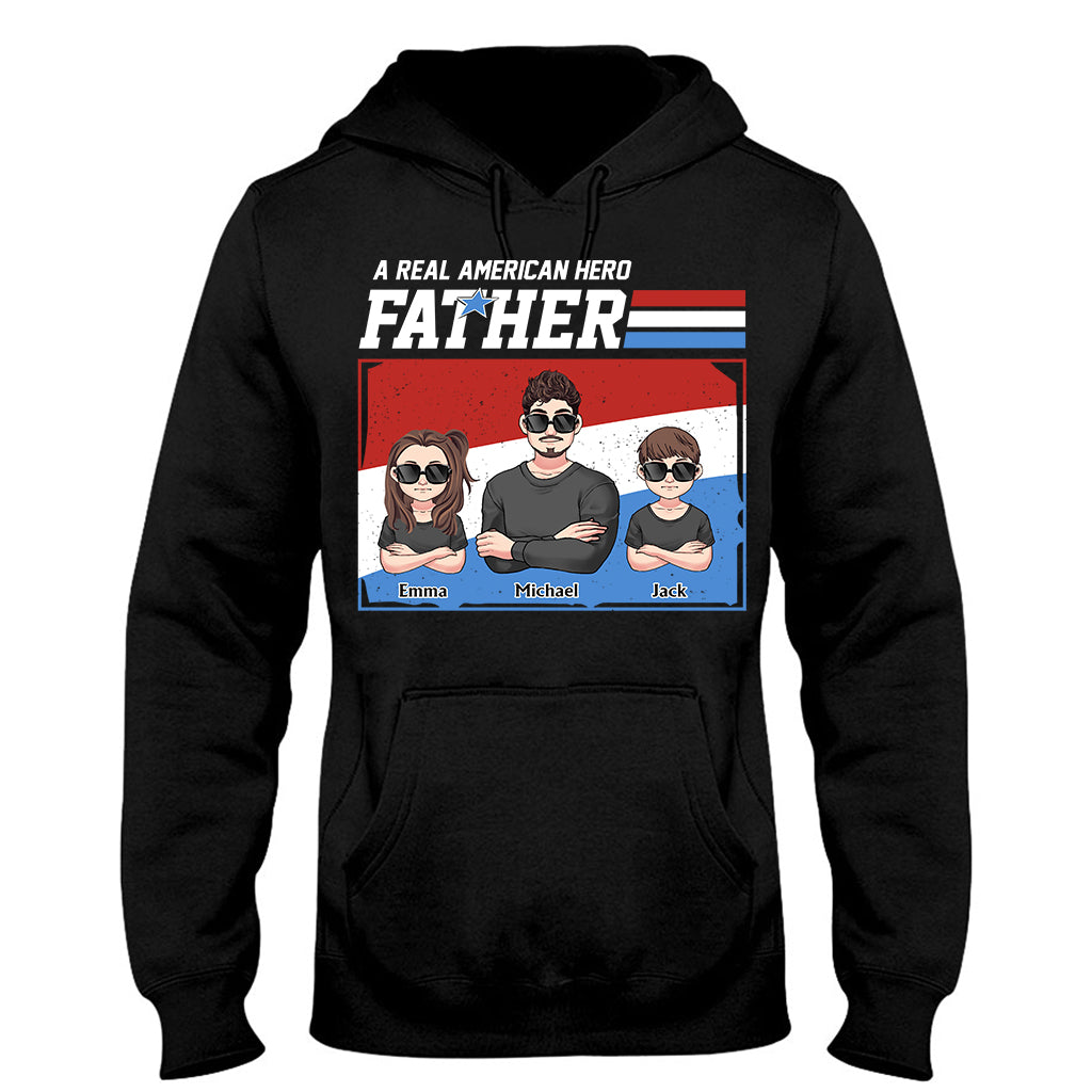 American Hero Dad - Personalized Father T-shirt And Hoodie