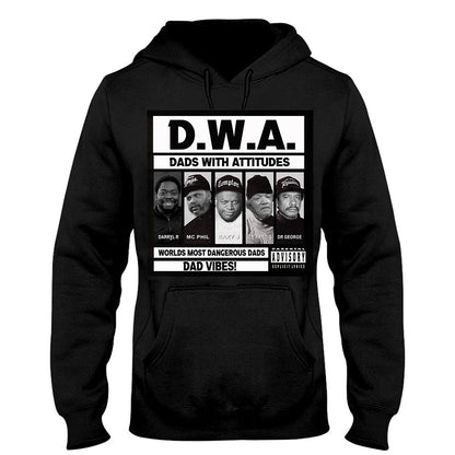 Dads With Attitude D.W.A - Personalized African American T-shirt And Hoodie