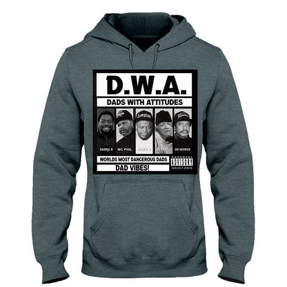 Dads With Attitude D.W.A - Personalized African American T-shirt And Hoodie