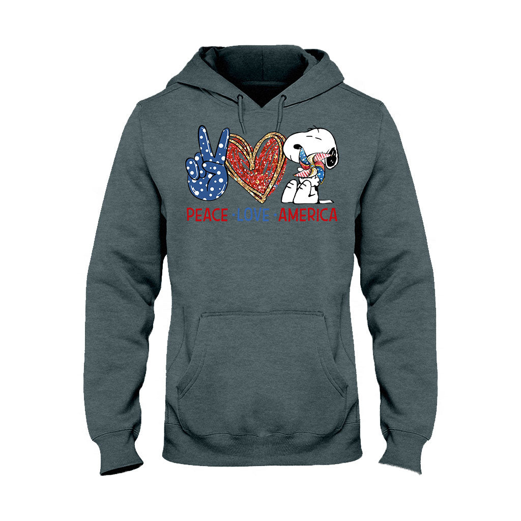 Peace Love - Independence Day T-shirt and Hoodie