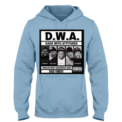 Dads With Attitude D.W.A - Personalized African American T-shirt And Hoodie