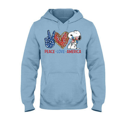 Peace Love - Independence Day T-shirt and Hoodie