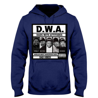 Dads With Attitude D.W.A - Personalized African American T-shirt And Hoodie