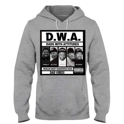 Dads With Attitude D.W.A - Personalized African American T-shirt And Hoodie