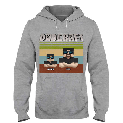 Dadcraft, Father's Day Gift For Game Dad - Personalized Block World T-shirt And Hoodie