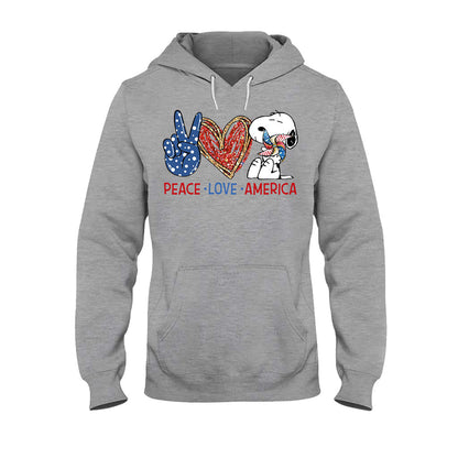 Peace Love - Independence Day T-shirt and Hoodie