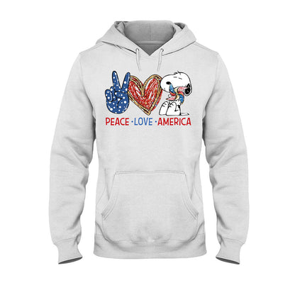 Peace Love - Independence Day T-shirt and Hoodie