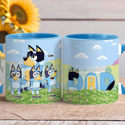 Cool Mum Cool Dad Cute Blue Dog - Personalized Mother Accent Mug
