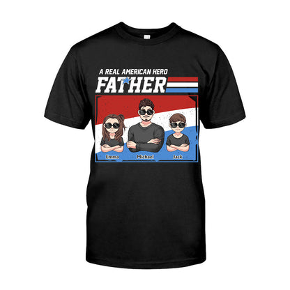 American Hero Dad - Personalized Father T-shirt And Hoodie