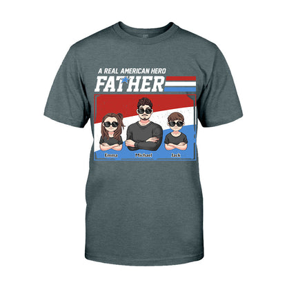 American Hero Dad - Personalized Father T-shirt And Hoodie
